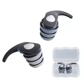 1 пара силиконовых шумоподавляющих берушей водонепроницаемых для сна и плавания(черный)