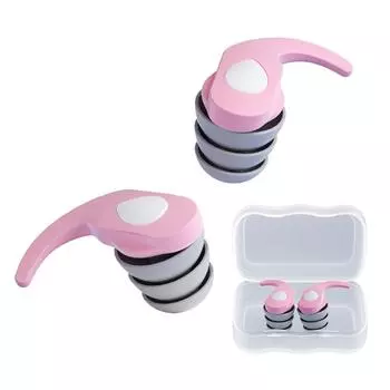 1 пара силиконовых шумоподавляющих берушей водонепроницаемых для сна и плавания(розовый)