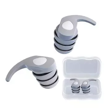 1 пара силиконовых шумоподавляющих берушей водонепроницаемых для сна и плавания(серый)