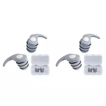 1 пара силиконовых шумоподавляющих берушей водонепроницаемых для сна и плавания(серый)