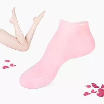 1 пара силиконовых увлажняющих гелевых носков на каблуке, отшелушивающих и предотвращающих сухость кожи ног, омоложение кожи ног, эластичные носки для ухода за ногами розовый