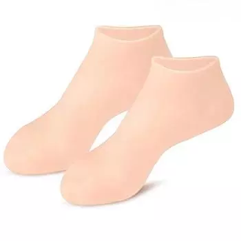 1 пара силиконовых увлажняющих носков для ног для сухих потрескавшихся ног, носки для ухода за ногами, спа-педикюрные носки, массажные увлажняющие гелевые носки бежевый