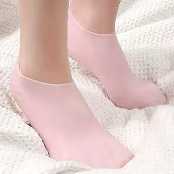 1 пара силиконовых увлажняющих носков для ног для ухода за сухими и потрескавшимися ногами и педикюра розовый
