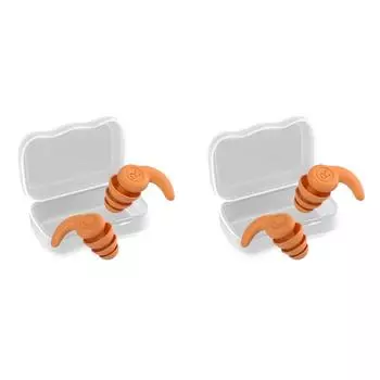 1 пара силиконовых вкладышей для ушей, 3 слоя, для детей 5–12 лет (оранжевый)