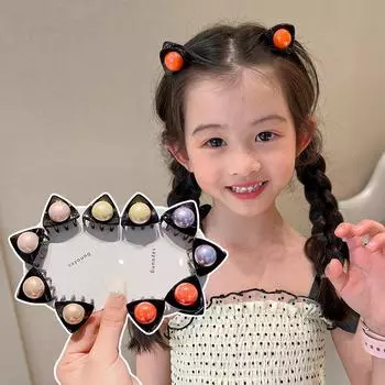 1 пара симпатичных заколок для волос в виде кошачьих ушек для детей, маленькие пластиковые заколки для волос в виде ушек, аксессуары для волос для девочек 3cm фиолетовый