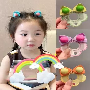 1 пара симпатичных заколок для волос в виде кошачьих ушек для детей, маленькие пластиковые заколки для волос в виде ушек, аксессуары для волос для девочек 3cm фиолетовый