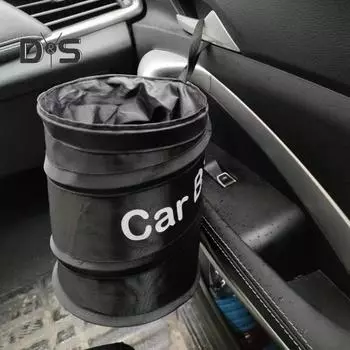 1 пара складных мусорных баков на заднее сиденье автомобиля, крепежная лента, мусорное ведро, многоразовый портативный легкий двойной тканевый Оксфорд, мусорный бак для кемпинга чёрный