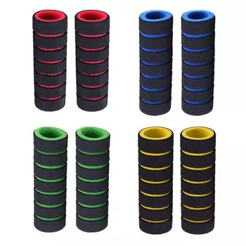 1 пара складных ручек для велосипеда, противоскользящая мягкая губка, MTB, дорожный велосипед, общие аксессуары для руля красный