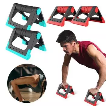 1 пара складных стоек для отжиманий, нескользящие кронштейны для отжиманий, силовые тренажеры, фитнес-стойки, ручки для отжиманий для мужчин и женщин синий