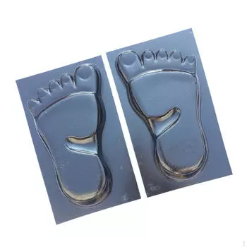 1 пара следов человеческих ног, ступенька, след, бетонная форма, сад