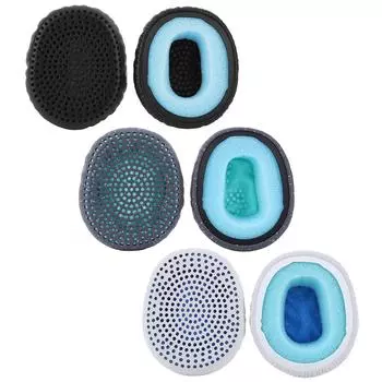 1 пара сменных амбушюров, амбушюры из пены с эффектом памяти, амбушюры из протеиновой кожи для наушников Skullcandy Riff BT синий