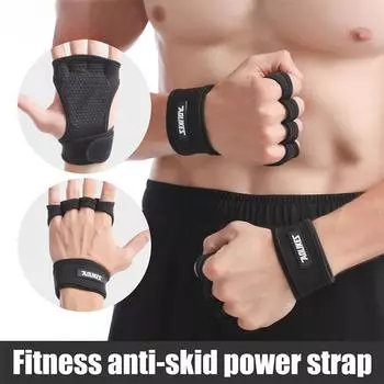 1 пара спортивных перчаток для кросс-тренинга с поддержкой запястья для фитнеса, тяжелой атлетики, тренировок в тренажерном зале, силиконовая прокладка для пауэрлифтинга L