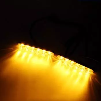 1 пара стайлинга автомобилей автомобильные дневные светодиодные фонари DRL универсальные авто дневные ходовые огни указатели поворота