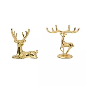 1 пара, статуя лося, оленя, винтажный скандинавский орнамент, художественная фигурка, железная золотая ремесленная фотореквизит, украшение для домашнего стола
