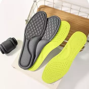 1 пара стельок для обуви, дышащая, впитывающая пот, мягкая амортизация, массаж ног для мужчин и женщин, бег, ходьба, комфортная пенопластовая внутренняя подушечка для подошвы 45-46 серый