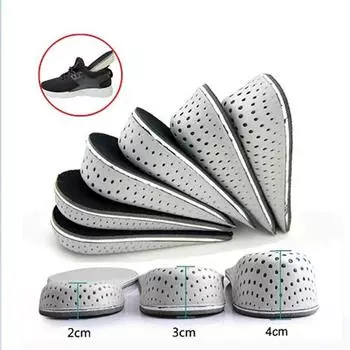 1 пара стельок для обуви, дышащая полустелька, вставка для увеличения каблука, спортивная обувь, подушечка для обуви, унисекс, стельки для увеличения роста на 2-5 см 2cm серый