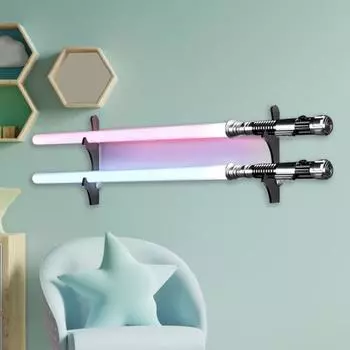 1 пара стеллажей для хранения лезвий, установка настенных винтов, большая несущая способность, противоскользящая подставка для светового меча, держатель лезвия, украшение на стену чёрный