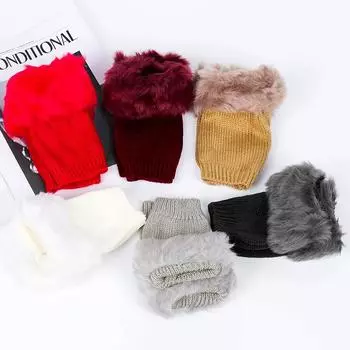 1 пара стильных теплых перчаток, мягкие вязаные зимние варежки из искусственной шерсти, утолщенные, теплые, женский подарок темный кофе