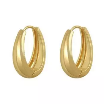 1 пара серег-кольцев, большой темперамент, геометрический подарок, золотые женские овальные серьги в стиле ретро