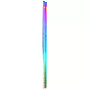 1 пара столовых приборов из нержавеющей стали, красочные палочки для еды длиной 23 см, посуда