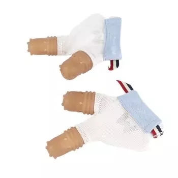 1 пара, стопор для сосания большого пальца ребенка, защита для пальцев, силиконовые дышащие отверстия, защита для 2 пальцев, синий цвет M