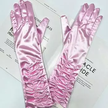 1 пара свадебных аксессуаров для вечеринки в винтажном стиле, стильные свадебные перчатки с длинными пальцами, однотонный реквизит для фотосъемки