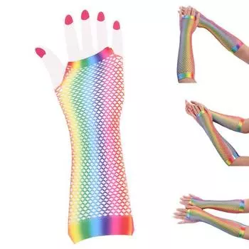 1 пара свадебных перчаток, легкие ажурные перчатки одного размера с сеткой на половину пальца для фестиваля