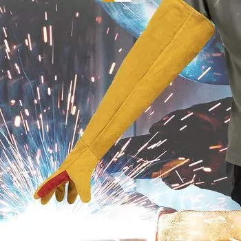 1 пара сварочных перчаток, практичная защита, многоразовые, многоцелевые, рабочие перчатки, защитные для
