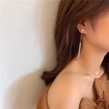 1 пара сверкающих длинных сережек-капель с кисточками для женщин, изысканные серьги-подвески с полной цепочкой, украшения для вечеринки, свадьбы, подарков