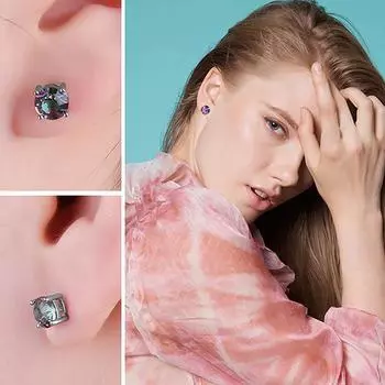 1 пара сверкающих сережек-гвоздиков со стразами из медного материала, легкие блестящие серьги-гвоздики для женщин, ювелирные изделия в подарок