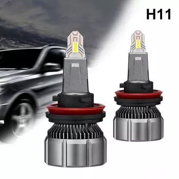 1 пара светодиодных ламп для фар H11/H7, супер яркий комплект, лампы ближнего света, белые, 12000LM чёрный