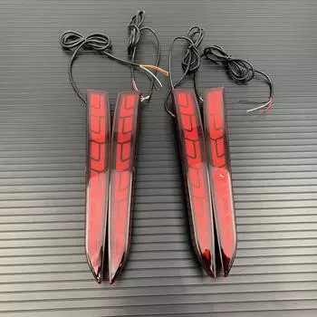 1 пара светодиодных отражателей заднего бампера, задний стоп-сигнал, противотуманные фары для Hyundai Solaris Accent 2017 2018 2019 красный