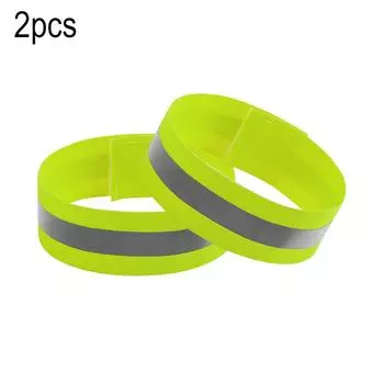 1 пара светоотражающих лент, эластичная повязка на руку, напульсник, светоотражатель на лодыжку, велосипедные детские ремни, ночные J5N1 Fluorescent green-2pcs