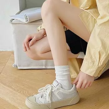 1 пара свободных женских носков, однотонные, элегантные, ретро, женские, повседневные носки