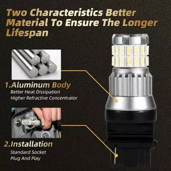 1 пара T25 3157 P27/7W светодиодные фонари заднего хода 36SMD Plug And Play водонепроницаемые автоматические стоп-сигналы для замены автомобиля белый