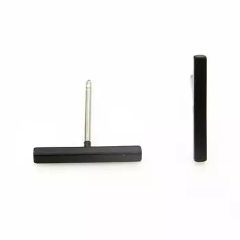 1 пара T-образных панк-сережек для женщин, серьги-гвоздики, изящная геометрия ювелирных изделий ADM чёрный