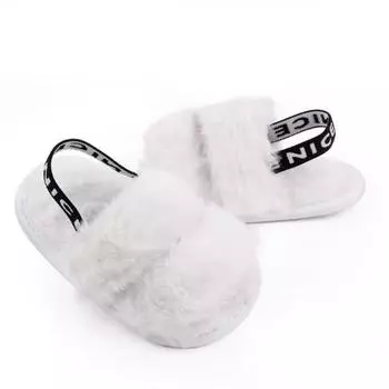 1 пара тапочек, очаровательная пушистая милая повседневная обувь с буквенным принтом, детская обувь из кораллового флиса на мягкой подошве, уличная поставка 11cm розовый