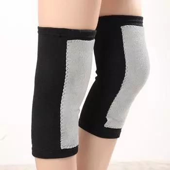 1 пара теплых кашемировых наколенников, бамбуковый уголь, защита для колена, высокая эластичность, дышащая, для спорта, растягивающаяся в 2 стороны ткань M