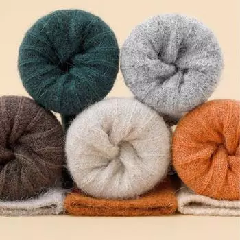 1 пара теплых пушистых шерстяных носков из телячьей кожи для детей, модные спортивные простые носки для детей, осень-зима, утолщенные пушистые носки S