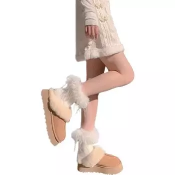 1 пара теплых утолщенных милых плюшевых универсальных носков с шероховатым краем, носки-тапочки средней длины