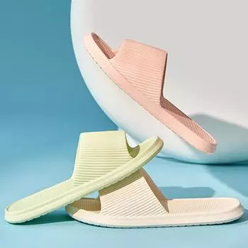 1 пара толстых домашних тапочек на плоской подошве для ванной комнаты, модные домашние мужские сандалии на мягкой подошве из ЭВА, летние нескользящие тапочки для пары 36-37 розовый