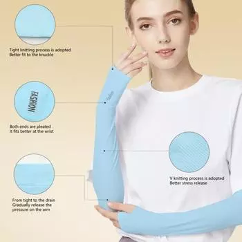 1 пара тонких швов, долговечная, довольно эффективная теплоизоляция, удобные в ношении охлаждающие велосипедные рукава, нарукавники B