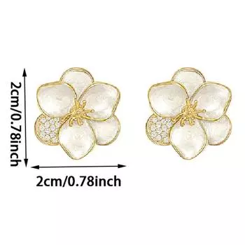 1 пара трендовых классических сережек-гвоздиков с цветком в корейском стиле, элегантные милые серьги для женщин, ювелирные изделия