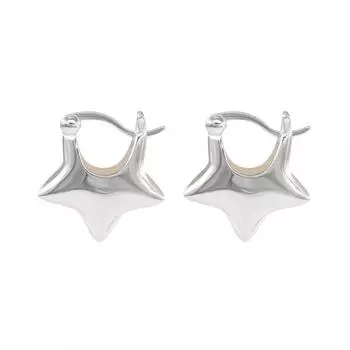 1 пара трендовых металлических сережек-гвоздиков со звездой и пентаграммой для женщин и девочек, счастливые серьги-кольца S OneSize