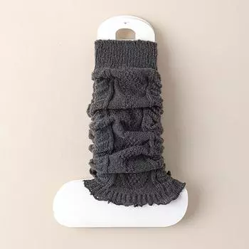 1 пара трикотажных чехлов для ног с волнистым кружевом на икру, сохраняющих тепло, универсальных