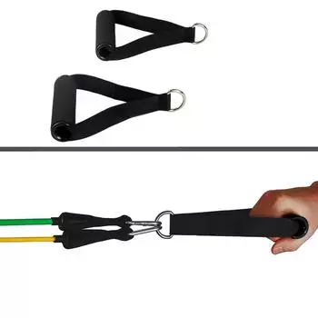 1 пара тросов для трицепса, крепление для троса, перекладина, эспандер для силовых тренировок, D-образное кольцо, пружинный трос, перекладина, эластичная нить чёрный