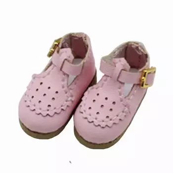 1 пара туфель с Т-образным ремешком для куклы BJD 1/12, с цветком, 1/12 BJD, повседневная обувь, для куклы Middle Blyth