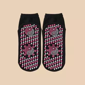 1 пара турмалиновых самонагревающихся носков, зимние теплые термоноски для здоровья, короткие носки для похудения, носки для магнитной терапии чёрный