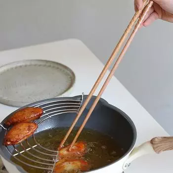 1 пара удлиненных палочек для еды из бука, кухонные палочки для жарки и жарки 33CM