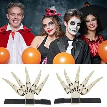1 пара удлинителей пальцев для косплея, шарнирные костяные когти для Хэллоуина, носимые удлинители пальцев чёрный